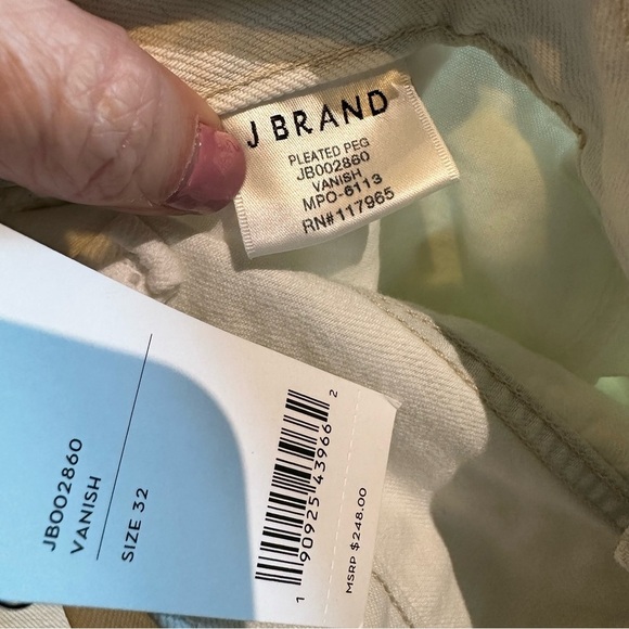 JBrand Womens Pleat Front Peg Vanish Bleached Wash Denim Jean Barrel Leg Cotton - Picture 11 of 14